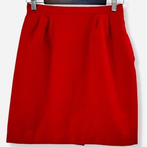 VINTAGE Pocketed Pencil Skirt Red